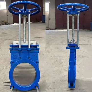 صمام بوابة سكين يدوي من حديد الدكتايل